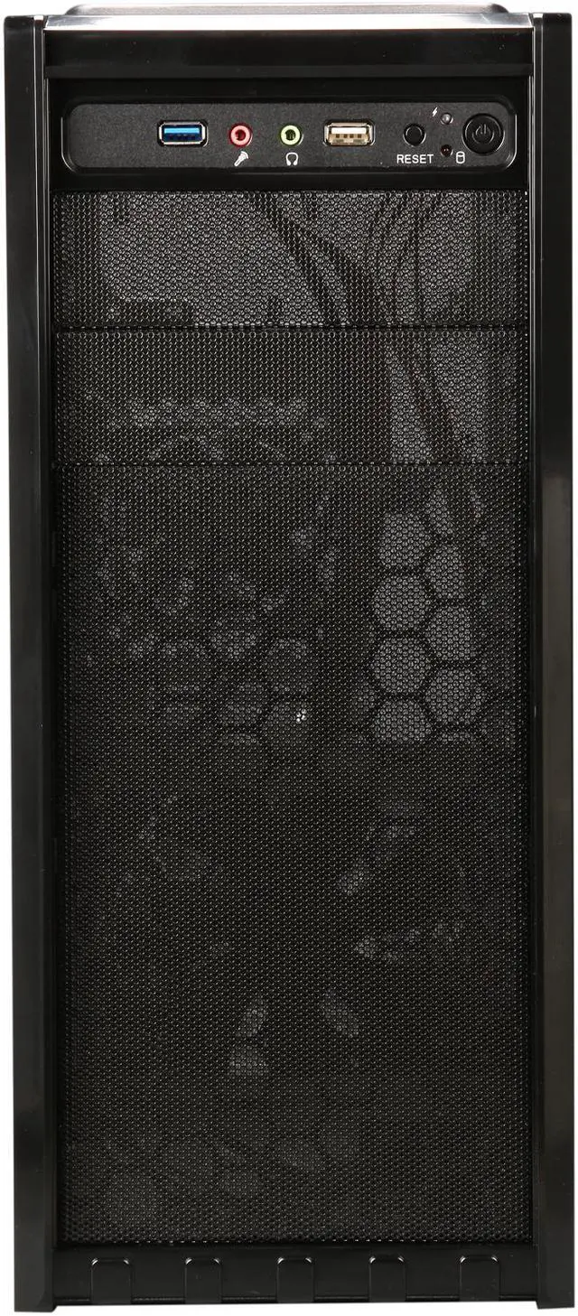 Alt view image 2 of 9 - DIYPC FM08-BK Black USB 3.0 ATX Mid Tower Computer Case with 1 x 120mm and 1x 80mm Fan