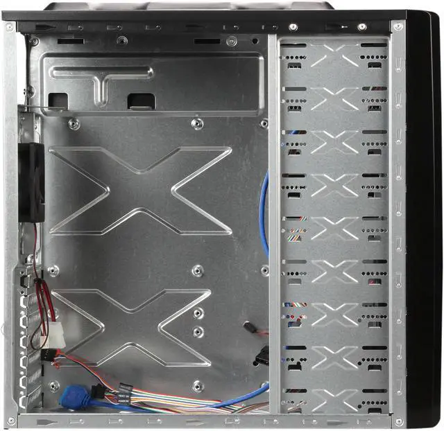 Alt view image 6 of 9 - DIYPC FM08-BK Black USB 3.0 ATX Mid Tower Computer Case with 1 x 120mm and 1x 80mm Fan
