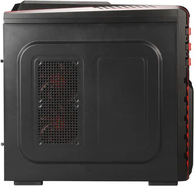 Alt view image 4 of 10 - DIYPC Skyline-07-R Black / Red SPCC ATX Full Tower Gaming Computer Case with 7 x 120mm Red Fans, Hot Swap Docking, Fan Controller