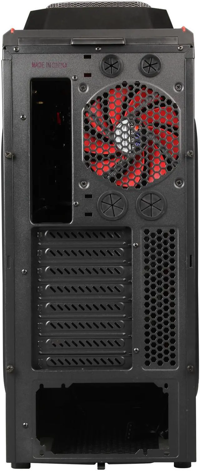 Alt view image 9 of 10 - DIYPC Skyline-07-R Black / Red SPCC ATX Full Tower Gaming Computer Case with 7 x 120mm Red Fans, Hot Swap Docking, Fan Controller