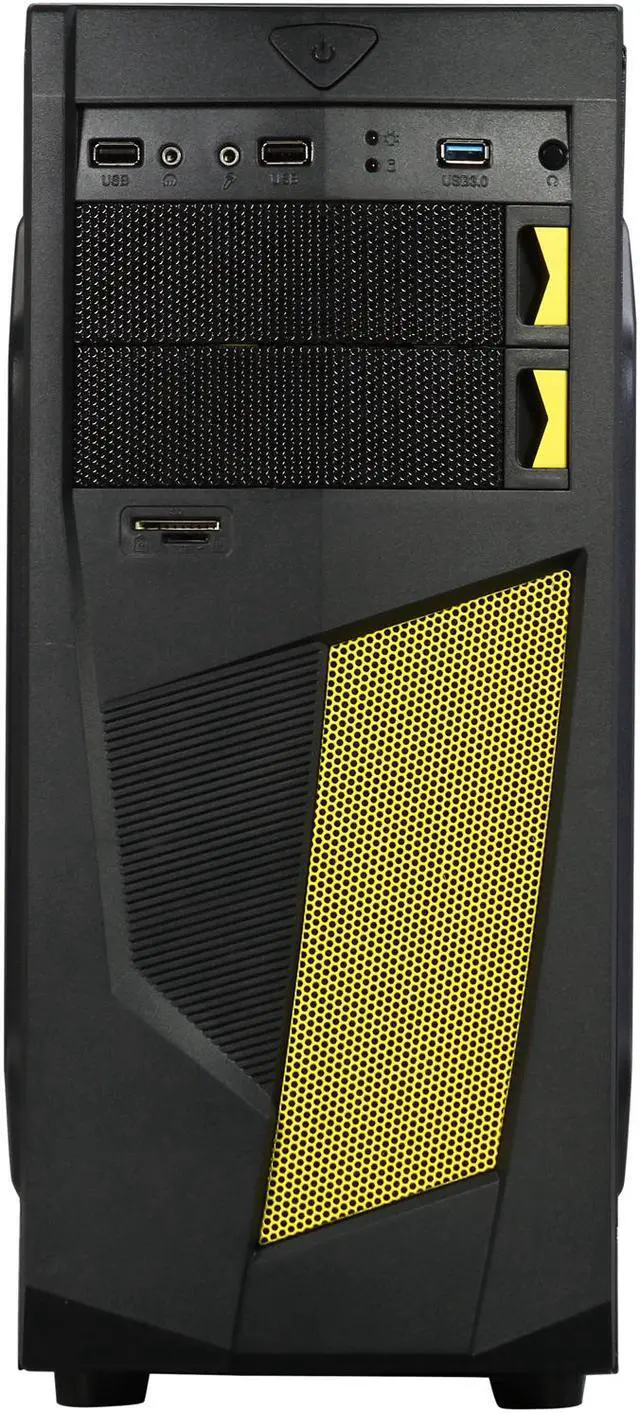 Alt view image 3 of 9 - DIYPC Mirage-D1-Y Black / Yellow SECC ATX Mid Tower Computer Case