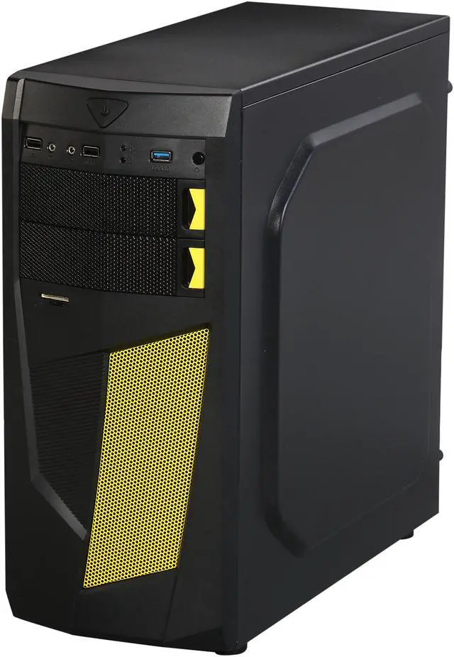 Alt view image 4 of 9 - DIYPC Mirage-D1-Y Black / Yellow SECC ATX Mid Tower Computer Case