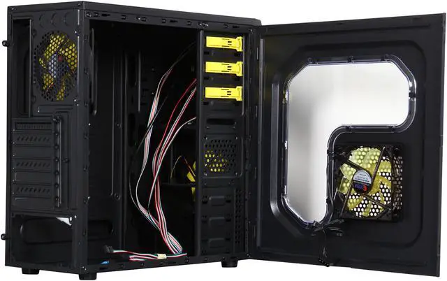 Alt view image 6 of 9 - DIYPC Mirage-D1-Y Black / Yellow SECC ATX Mid Tower Computer Case