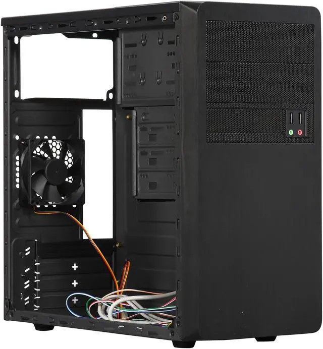 Alt view image 7 of 9 - DIYPC M88-BK Black SECC Micro ATX Mini Tower Computer Case with Dual Fans