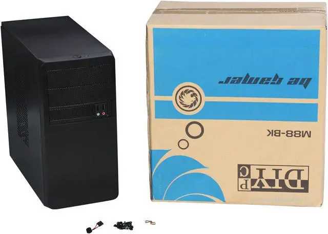 Alt view image 9 of 9 - DIYPC M88-BK Black SECC Micro ATX Mini Tower Computer Case with Dual Fans