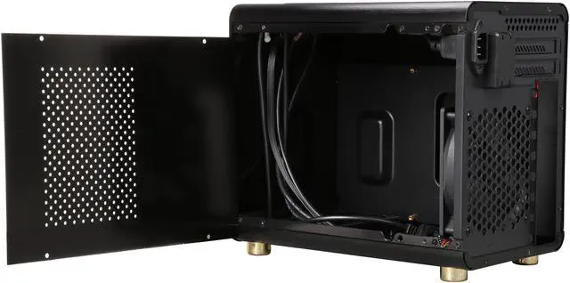 Alt view image 5 of 9 - DIYPC HTPC-Cube-BK Black USB3.0 Aluminum/Steel Mini-ITX Tower Computer case, can support 120mm Radiator, Standard Size ATX PSU