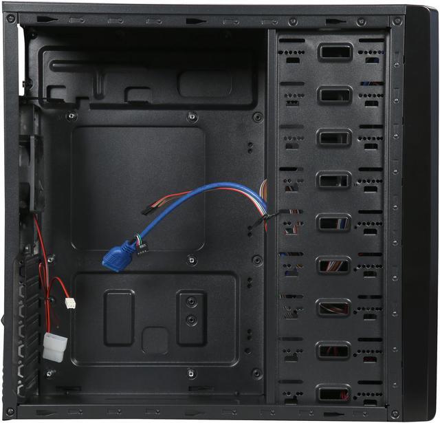Alt view image 7 of 9 - DIYPC FM18-BK Black USB 3.0 ATX Mid Tower Computer Case with 1 x 120mm and 1x 80mm Fan