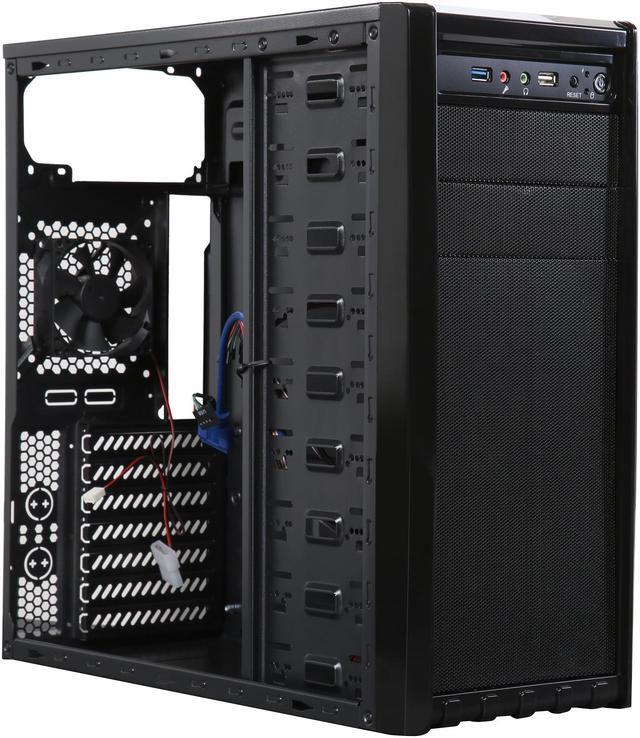 Alt view image 8 of 9 - DIYPC FM18-BK Black USB 3.0 ATX Mid Tower Computer Case with 1 x 120mm and 1x 80mm Fan