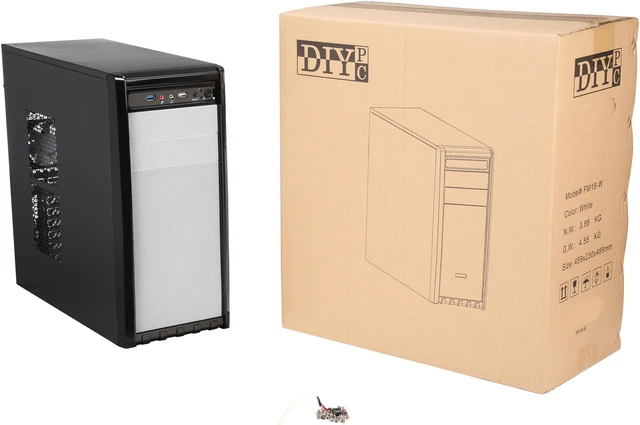 Alt view image 9 of 9 - DIYPC FM18-W Black SECC ATX Mid Tower Computer Case