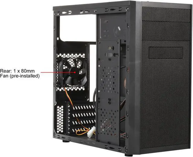 Alt view image 10 of 13 - DIYPC MA08-BK Black USB 3.0 Micro-ATX Mini Tower Gaming Computer Case with Dual Fans