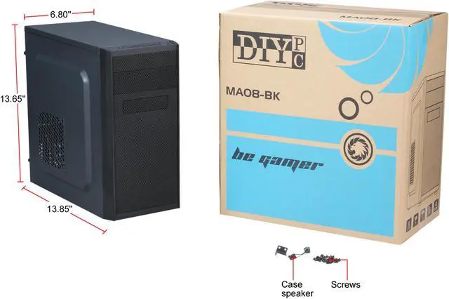 Alt view image 13 of 13 - DIYPC MA08-BK Black USB 3.0 Micro-ATX Mini Tower Gaming Computer Case with Dual Fans