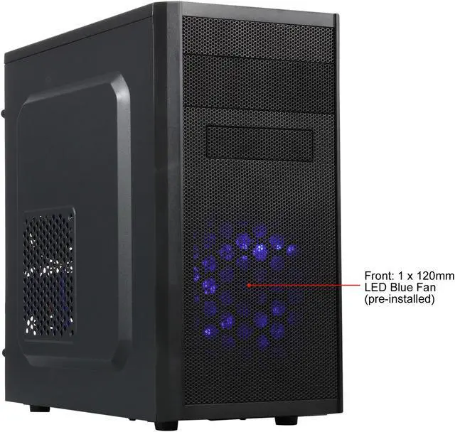 Alt view image 2 of 13 - DIYPC MA08-BK Black USB 3.0 Micro-ATX Mini Tower Gaming Computer Case with Dual Fans