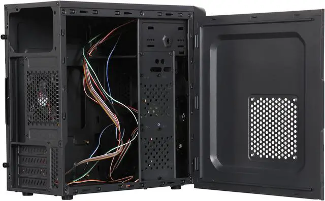 Alt view image 5 of 10 - DIYPC MA01-G Black/Green USB 3.0 Micro-ATX Mini Tower Gaming Computer Case with Dual Fans