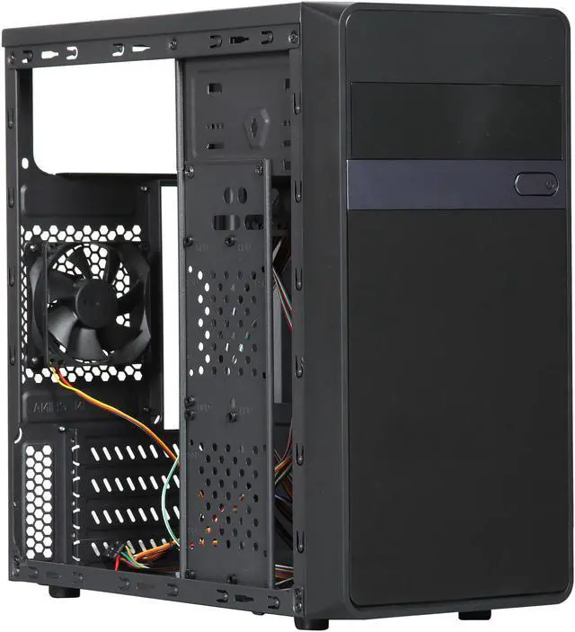 Alt view image 7 of 10 - DIYPC MA01-G Black/Green USB 3.0 Micro-ATX Mini Tower Gaming Computer Case with Dual Fans
