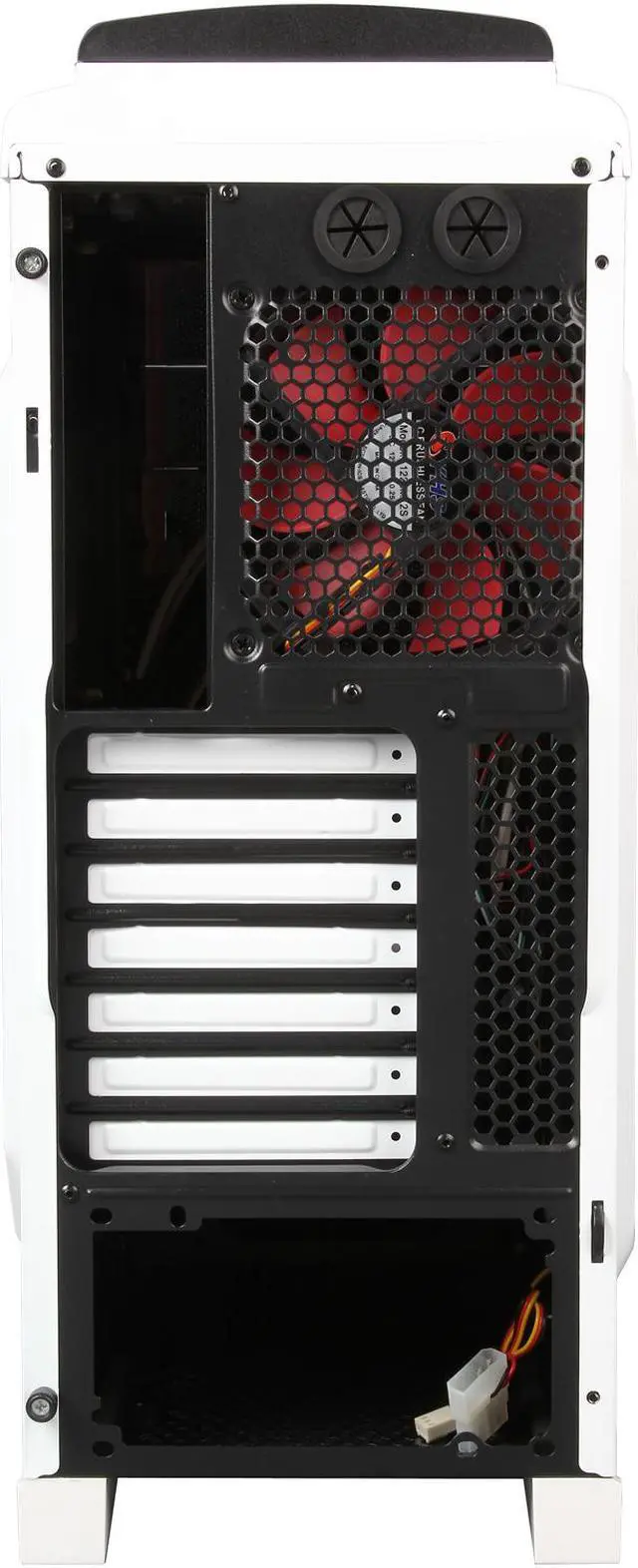 Alt view image 9 of 10 - DIYPC Shadow-H01-W White Dual USB 3.0 ATX Mid Tower Gaming Computer Case with Build-in 6 x Red Fans (2 x 120mm LED Fan x Top, 2 x 120mm LED Fan x Front, 1 x 140mm Fan x Side, 1 x 120mm Fan x rear