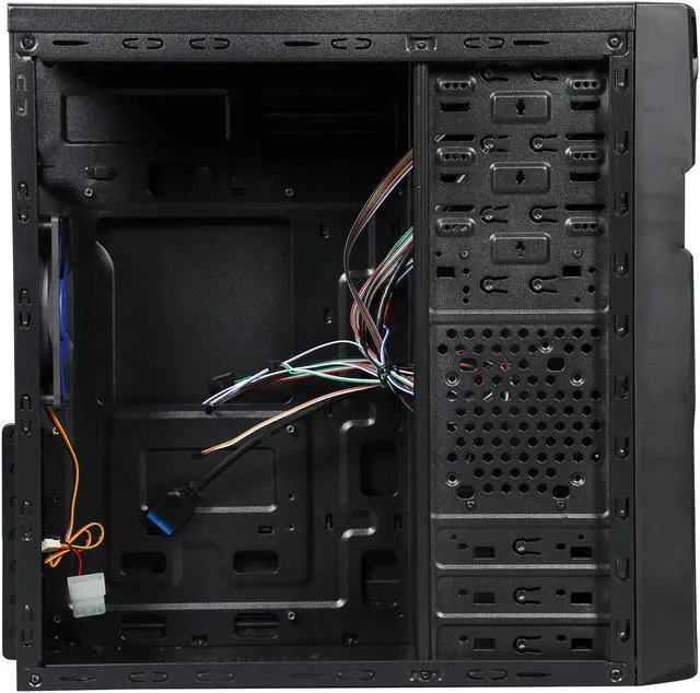 Alt view image 7 of 10 - DIYPC Solo-T1-BK Black USB 3.0 ATX Mid Tower Gaming Computer Case with 2 x Blue Fans (1 x 120mm LED fan x front, 1 x 120mm fan x rear) Pre-installed