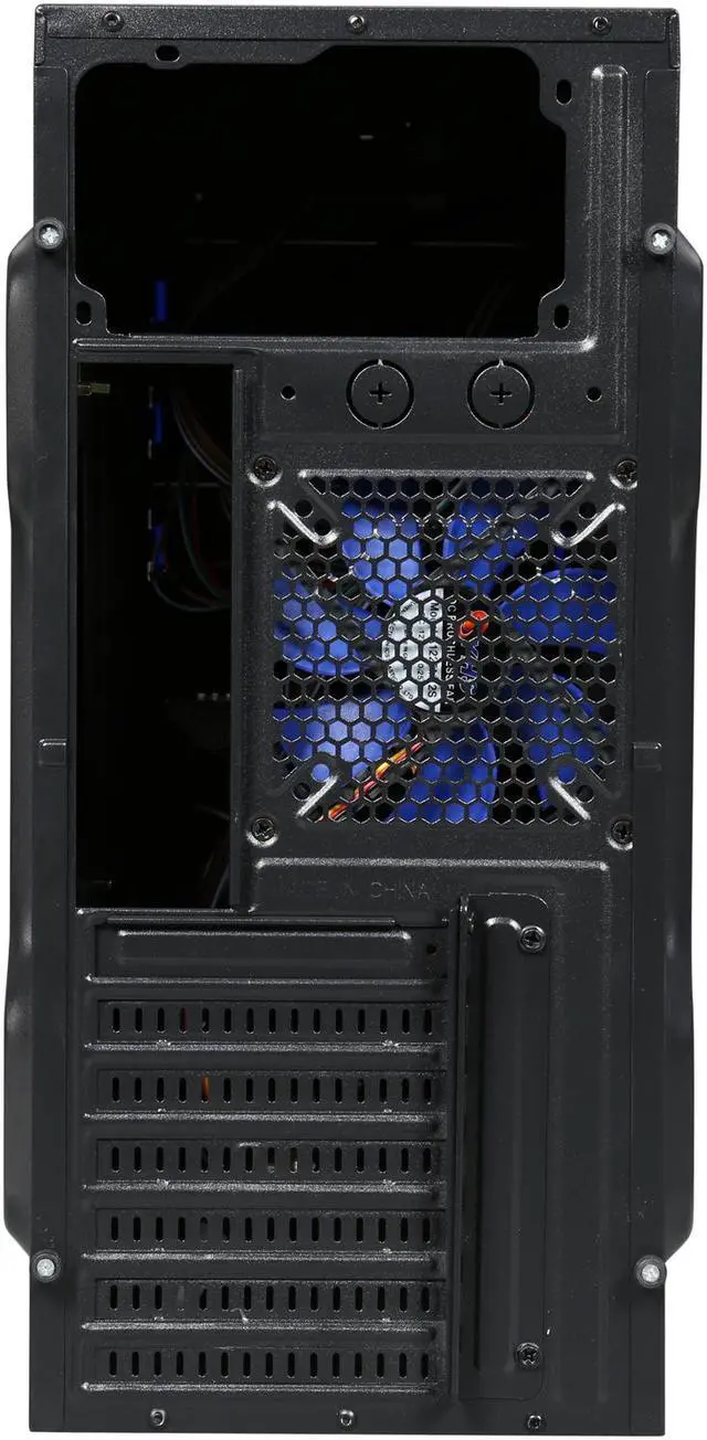 Alt view image 9 of 10 - DIYPC Solo-T1-BK Black USB 3.0 ATX Mid Tower Gaming Computer Case with 2 x Blue Fans (1 x 120mm LED fan x front, 1 x 120mm fan x rear) Pre-installed