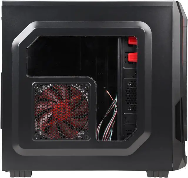Alt view image 6 of 14 - DIYPC Ranger-R4-R Black/Red USB 3.0 ATX Mid Tower Gaming Computer Case with 3 x Red Fans (1 x 120mm Side LED Fan, 1 x 120mm Front LED Fan, 1 x 120mm Rear Fan)