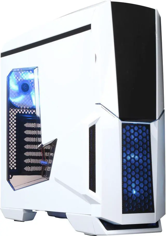 Main image of DIYPC Gamemax-W White Dual USB 3.0 ATX Full Tower Gaming Computer Case with Build-in 5 x Blue Fans (2 x 120mm LED Fan x Top, 2 x 120mm LED Fan x Front, 1 x 120mm LED Fan x Rear), Water Cooling Ready