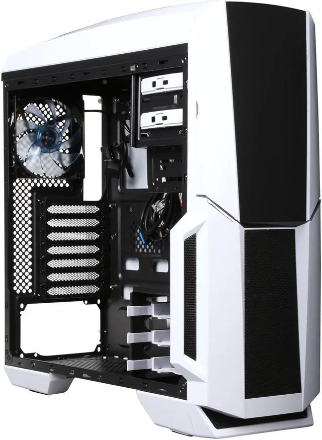 Alt view image 7 of 10 - DIYPC Gamemax-W White Dual USB 3.0 ATX Full Tower Gaming Computer Case with Build-in 5 x Blue Fans (2 x 120mm LED Fan x Top, 2 x 120mm LED Fan x Front, 1 x 120mm LED Fan x Rear), Water Cooling Ready