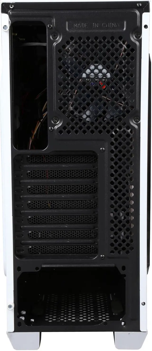 Alt view image 9 of 10 - DIYPC Gamemax-W White Dual USB 3.0 ATX Full Tower Gaming Computer Case with Build-in 5 x Blue Fans (2 x 120mm LED Fan x Top, 2 x 120mm LED Fan x Front, 1 x 120mm LED Fan x Rear), Water Cooling Ready