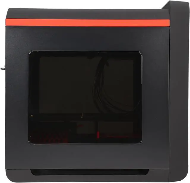 Alt view image 5 of 14 - DIYPC Cuboid-R Black / Red USB 3.0 Gaming Micro-ATX Mid Tower Computer Case w/ 1 x 140mm LED Red Fan x Front, 1 x 120mm LED Red Fan x Rear