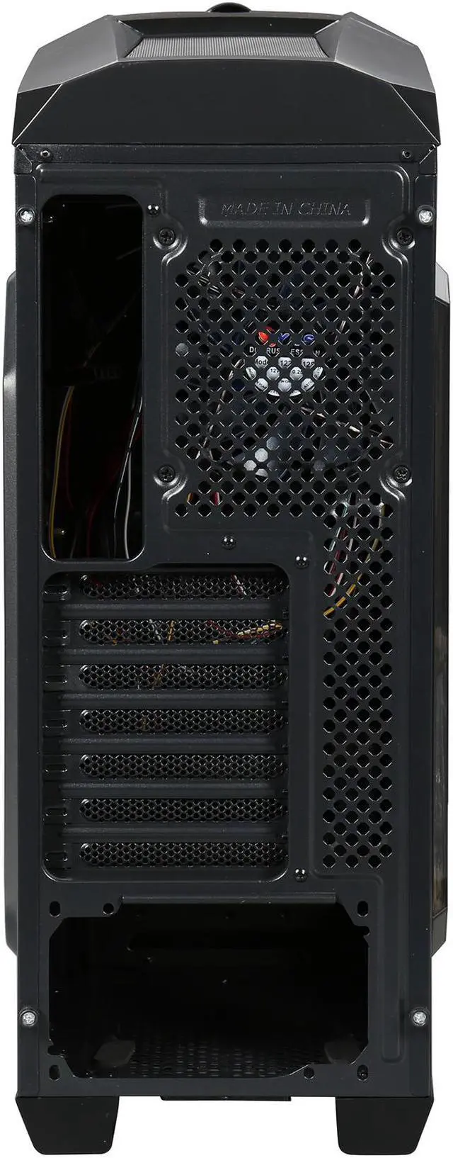 Alt view image 9 of 10 - DIYPC Gamemax-BK Black Dual USB 3.0 ATX Full Tower Gaming Computer Case with Build-in 5 x Blue Fans (2 x 120mm LED Fan x Top, 2 x 120mm LED Fan x Front, 1 x 120mm LED Fan x Rear), Water Cooling Ready