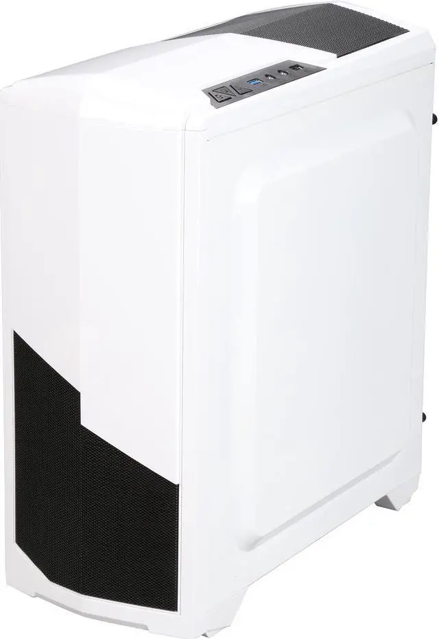 Alt view image 3 of 10 - DIYPC  DIY-N8-W  White USB 3.0 Micro-ATX Mini Tower Gaming Computer Case with 2 x Blue LED Fans (1 x 120mm LED fan x front, 1x120mm LED fan x rear) Pre-installed