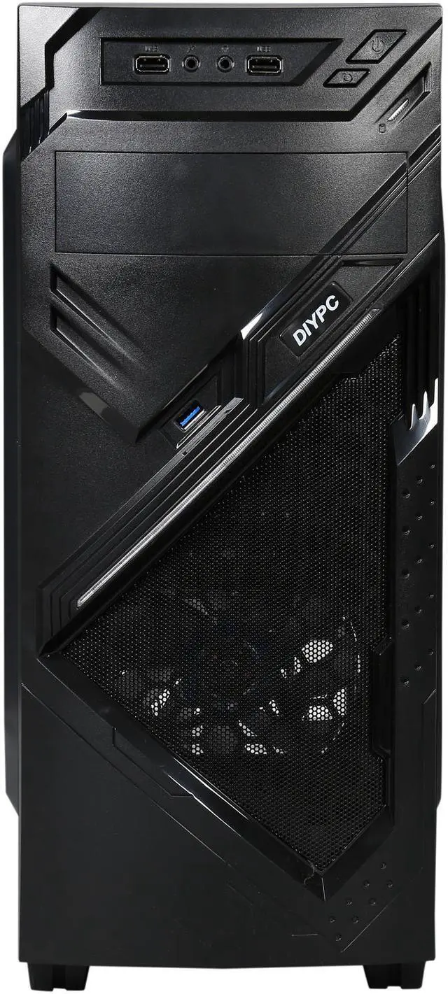 Alt view image 3 of 14 - DIYPC Alnitak-BK Black USB 3.0 ATX and Micro-ATX Mid Tower Gaming Computer Case with 3 x 120mm Blue Fans (Pre-installed)