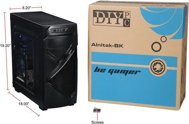 Alt view image 14 of 14 - DIYPC Alnitak-BK Black USB 3.0 ATX and Micro-ATX Mid Tower Gaming Computer Case with 3 x 120mm Blue Fans (Pre-installed)