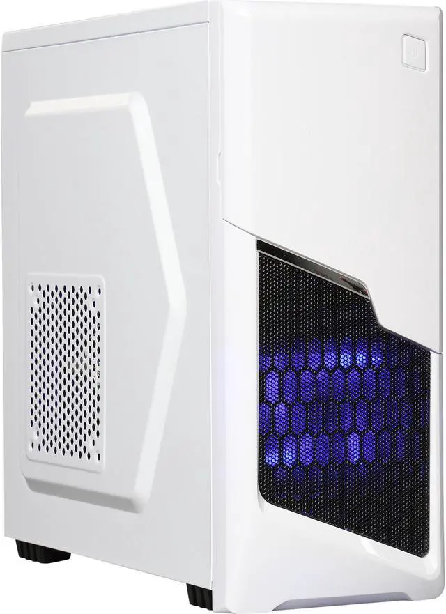 Main image of DIYPC P48-W White SECC ATX / Micro ATX Mid Tower Computer Case w/ 2 x 120mm Blue Fans