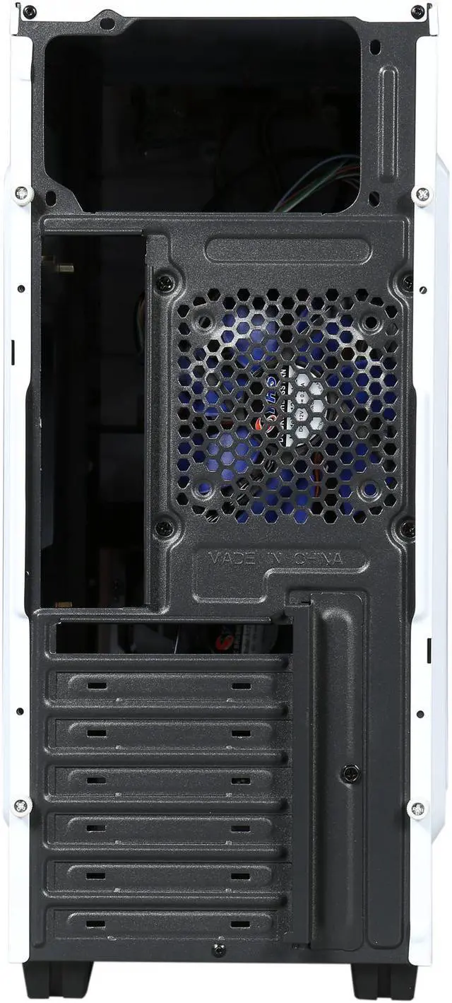 Alt view image 6 of 10 - DIYPC P48-W White SECC ATX / Micro ATX Mid Tower Computer Case w/ 2 x 120mm Blue Fans