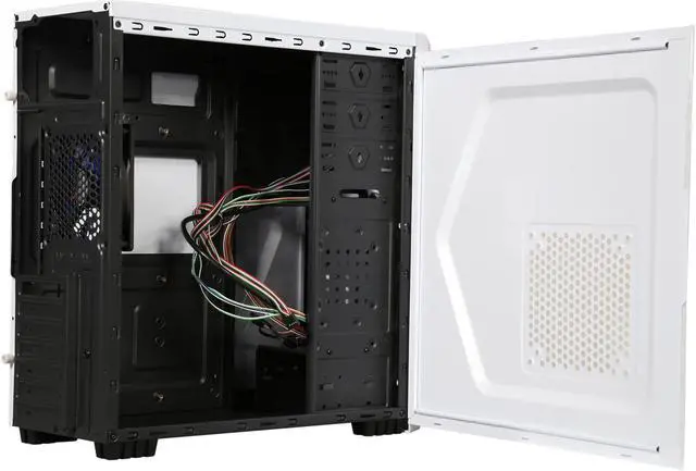 Alt view image 7 of 10 - DIYPC P48-W White SECC ATX / Micro ATX Mid Tower Computer Case w/ 2 x 120mm Blue Fans