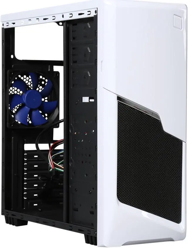Alt view image 9 of 10 - DIYPC P48-W White SECC ATX / Micro ATX Mid Tower Computer Case w/ 2 x 120mm Blue Fans