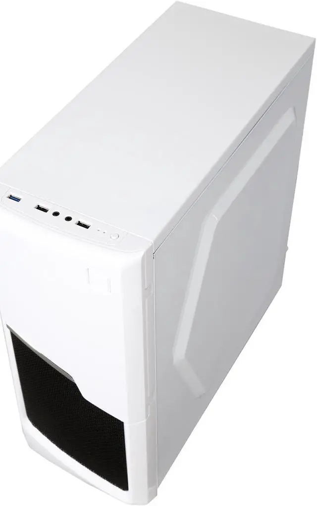 Alt view image 10 of 10 - DIYPC P48-W White SECC ATX / Micro ATX Mid Tower Computer Case w/ 2 x 120mm Blue Fans