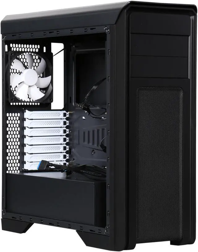 Alt view image 8 of 10 - DIYPC D480-BK Black Dual USB 3.0 ATX Mid Tower Computer Case with Build-in 5 x White Fans (2 x 120mm Fan x Front, 1 x 120mm Fan x Rear, 2 x 120mm Fan x Top), Fan Controller