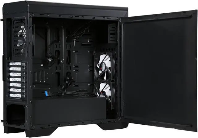 Alt view image 6 of 10 - DIYPC D480-BK Black Dual USB 3.0 ATX Mid Tower Computer Case with Build-in 5 x White Fans (2 x 120mm Fan x Front, 1 x 120mm Fan x Rear, 2 x 120mm Fan x Top), Fan Controller