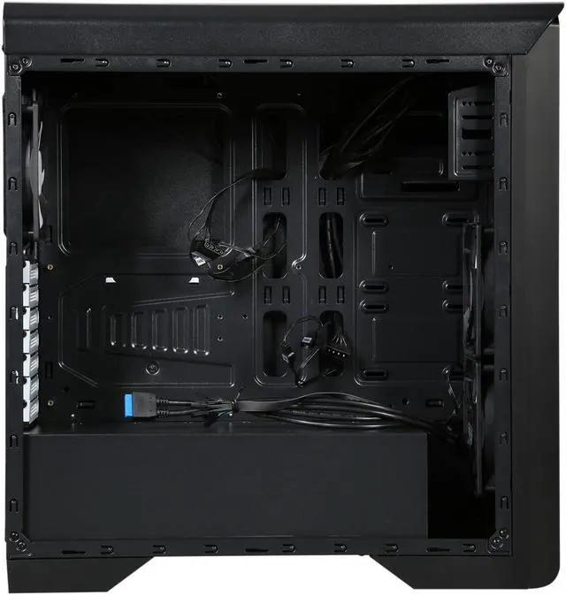 Alt view image 7 of 10 - DIYPC D480-BK Black Dual USB 3.0 ATX Mid Tower Computer Case with Build-in 5 x White Fans (2 x 120mm Fan x Front, 1 x 120mm Fan x Rear, 2 x 120mm Fan x Top), Fan Controller