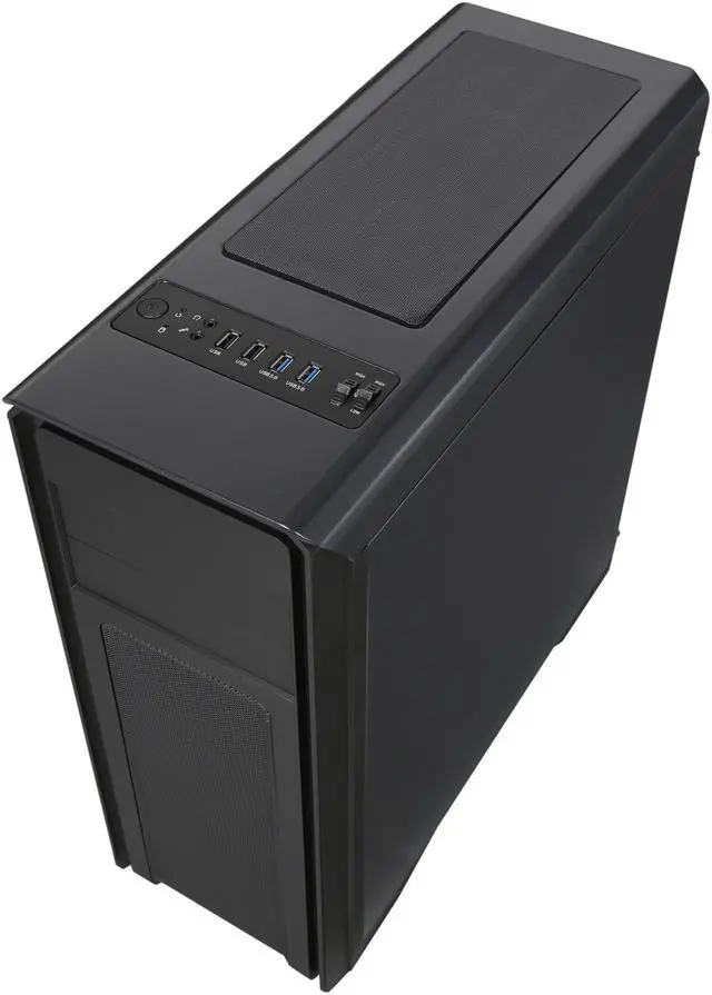 Alt view image 9 of 10 - DIYPC D480-BK Black Dual USB 3.0 ATX Mid Tower Computer Case with Build-in 5 x White Fans (2 x 120mm Fan x Front, 1 x 120mm Fan x Rear, 2 x 120mm Fan x Top), Fan Controller