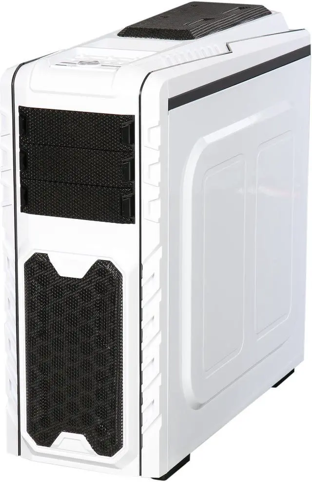 Alt view image 3 of 10 - DIYPC Skyline-08-W White Dual USB 3.0 ATX Full Tower Gaming Computer Case with 5 x 120mm Fans (Pre-installed), Hot Swap Docking, Fan Controller
