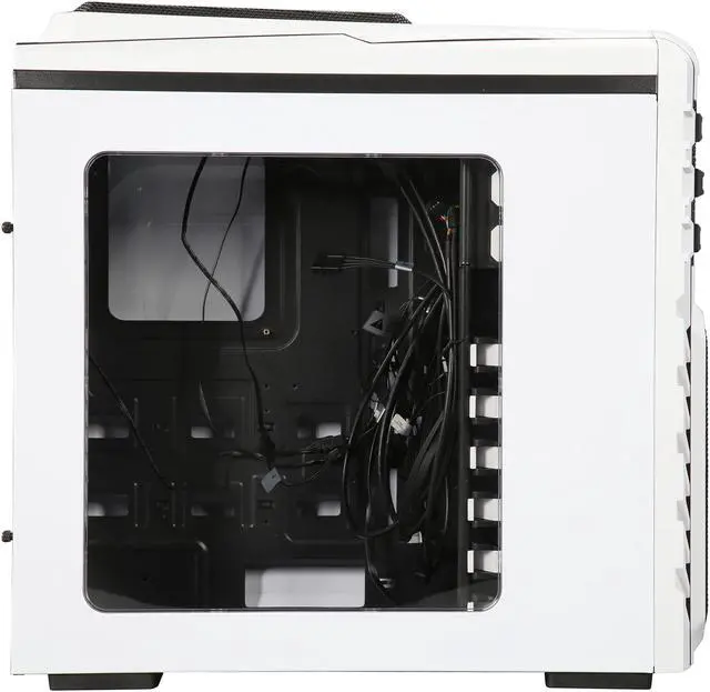 Alt view image 4 of 10 - DIYPC Skyline-08-W White Dual USB 3.0 ATX Full Tower Gaming Computer Case with 5 x 120mm Fans (Pre-installed), Hot Swap Docking, Fan Controller