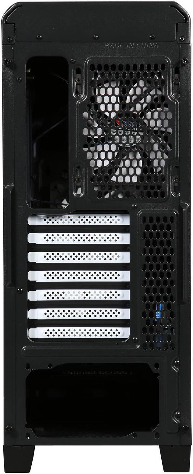 Alt view image 5 of 10 - DIYPC D480-BK-Window Black Dual USB 3.0 ATX Mid Tower Computer Case with Build-in 5 x White Fans (2 x 120mm Fan x Front, 1 x 120mm Fan x rear, 2 x 120mm Fan x top), Fan Controller