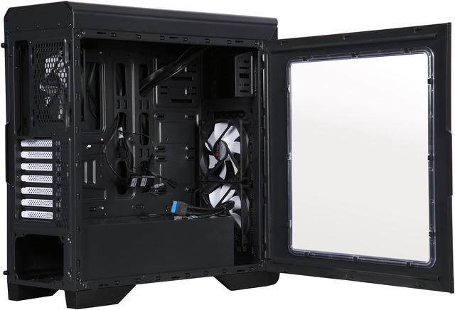 Alt view image 6 of 10 - DIYPC D480-BK-Window Black Dual USB 3.0 ATX Mid Tower Computer Case with Build-in 5 x White Fans (2 x 120mm Fan x Front, 1 x 120mm Fan x rear, 2 x 120mm Fan x top), Fan Controller