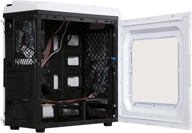 Alt view image 5 of 14 - DIYPC DIY-F2-W White SPCC Micro ATX Mini Tower Computer Case