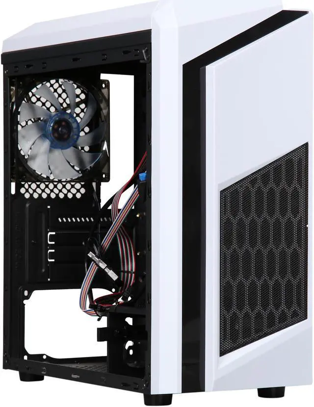 Alt view image 9 of 14 - DIYPC DIY-F2-W White SPCC Micro ATX Mini Tower Computer Case