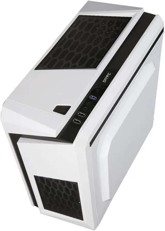 Alt view image 10 of 14 - DIYPC DIY-F2-W White SPCC Micro ATX Mini Tower Computer Case
