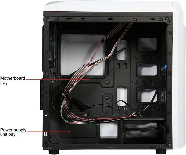 Alt view image 8 of 14 - DIYPC DIY-F2-W White SPCC Micro ATX Mini Tower Computer Case
