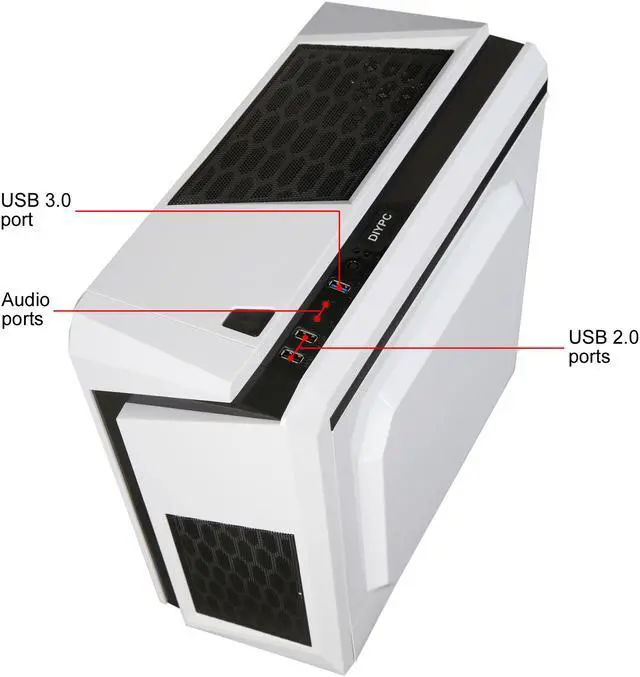 Alt view image 11 of 14 - DIYPC DIY-F2-W White SPCC Micro ATX Mini Tower Computer Case