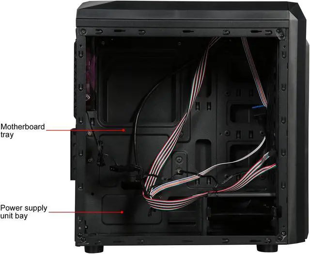 Alt view image 8 of 15 - DIYPC DIY-F2-P Black / Purple SPCC Micro ATX Mini Tower Computer Case