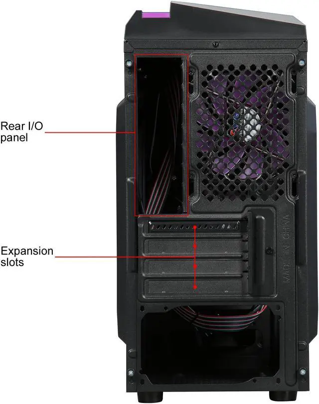 Alt view image 13 of 15 - DIYPC DIY-F2-P Black / Purple SPCC Micro ATX Mini Tower Computer Case